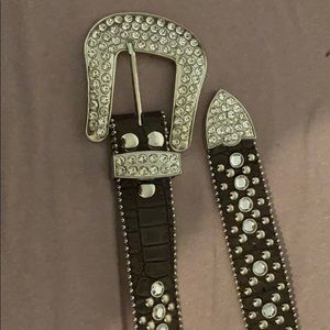 Leather Belt with Stones